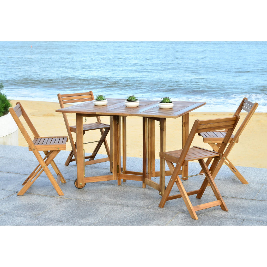 SAFAVIEH Brandy 5-delige tuinmeubelset met eettafel - 43B x 35D x 29H