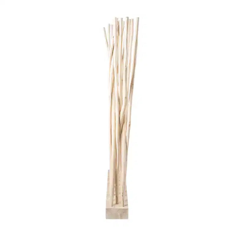 JONATHAN Y Tranquil, séparateur de pièce simple panneau en branches de teck fabriquées à la main, style bohème côtier, 39 l x 68 h
