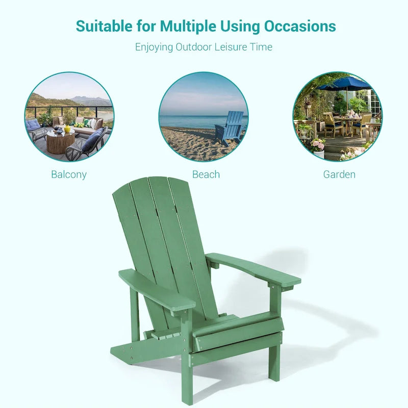 Bonosuki Weather-resistant Wood Outdoor Adirondack Chairs-Set of 4
