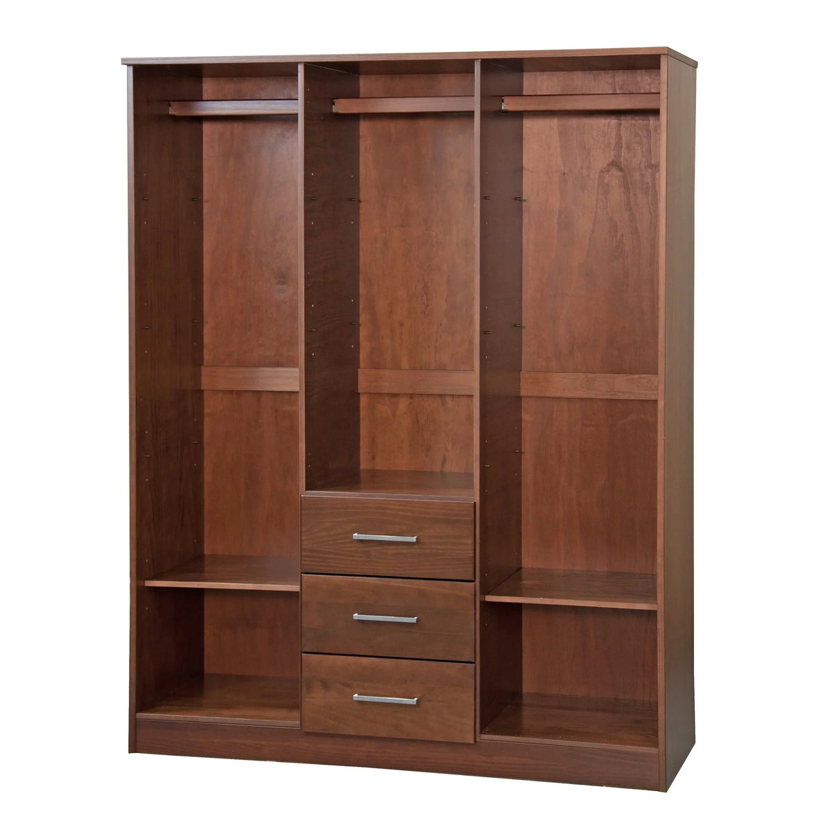 Palace Imports Cosmo kledingkast met 3 deuren, 100% massief hout, met deuren van massief hout of spiegelglas