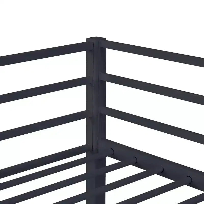 Metall-Hochbett Twin mit Schutzgittern und flacher Leiter