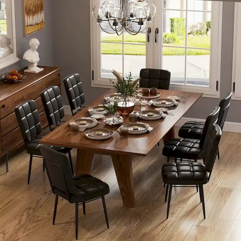 Moderne eetkamerstoelen, set van 2/4/6/8, gestoffeerde keukenstoelen met dik kussen voor de eetkamer