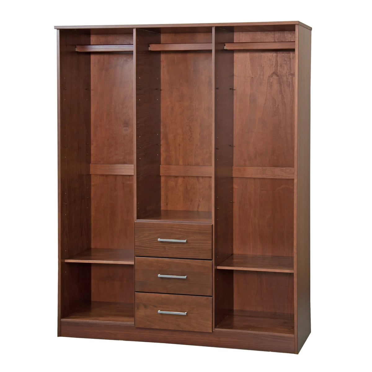Palace Imports Cosmo 3-türiger Kleiderschrank aus 100 % Massivholz mit Türen aus Massivholz oder Spiegelglas
