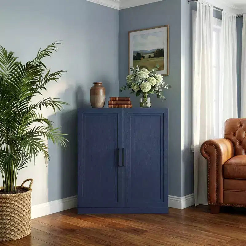 Dovelina hoekkast met verstelbare planken, dressoir, buffetkast, wijnkast en keuken- en eetkamerkast met houten deuren – 31H x 31W, 36H x 31W