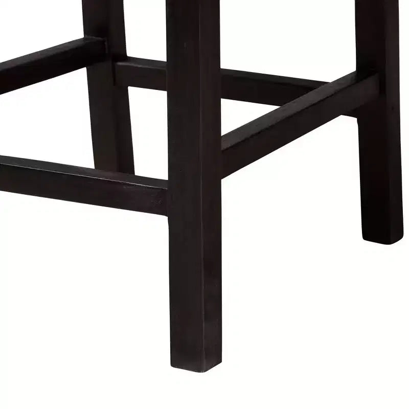 Mahogany Wood & Seagrass Counter Height Barstool – Natural Brown/Dark Brown