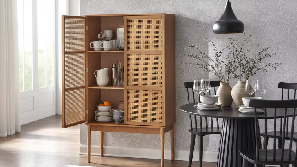 Cabinet Natural – Mid-Century, Ash Veneer, Adjustable Shelves