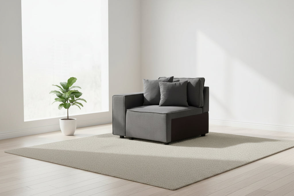 28" Silvester Gray Fabric -  Furniture: Upholstered Accent Chair, Wood Frame, No Assembly Required