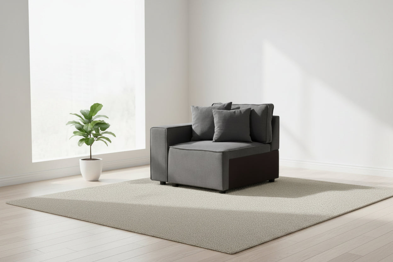 28" Silvester Gray Fabric -  Furniture: Upholstered Accent Chair, Wood Frame, No Assembly Required
