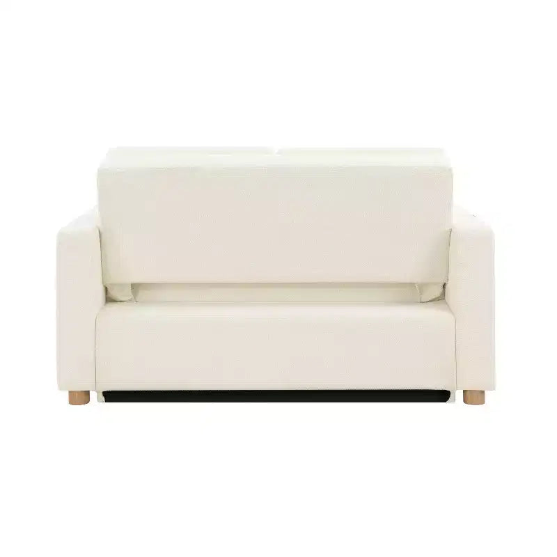 Convertible Sofa – Ivory Boucle, Lounger & Full Bed, Pocket Coils