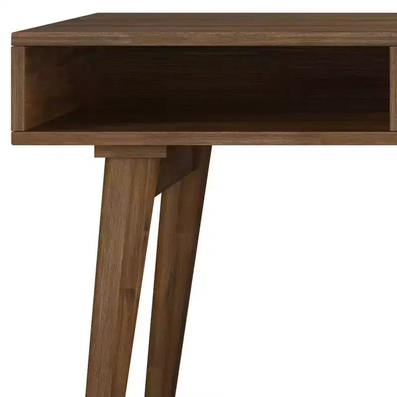 Desk with Side Drawers & File Storage, Mid-Century Modern