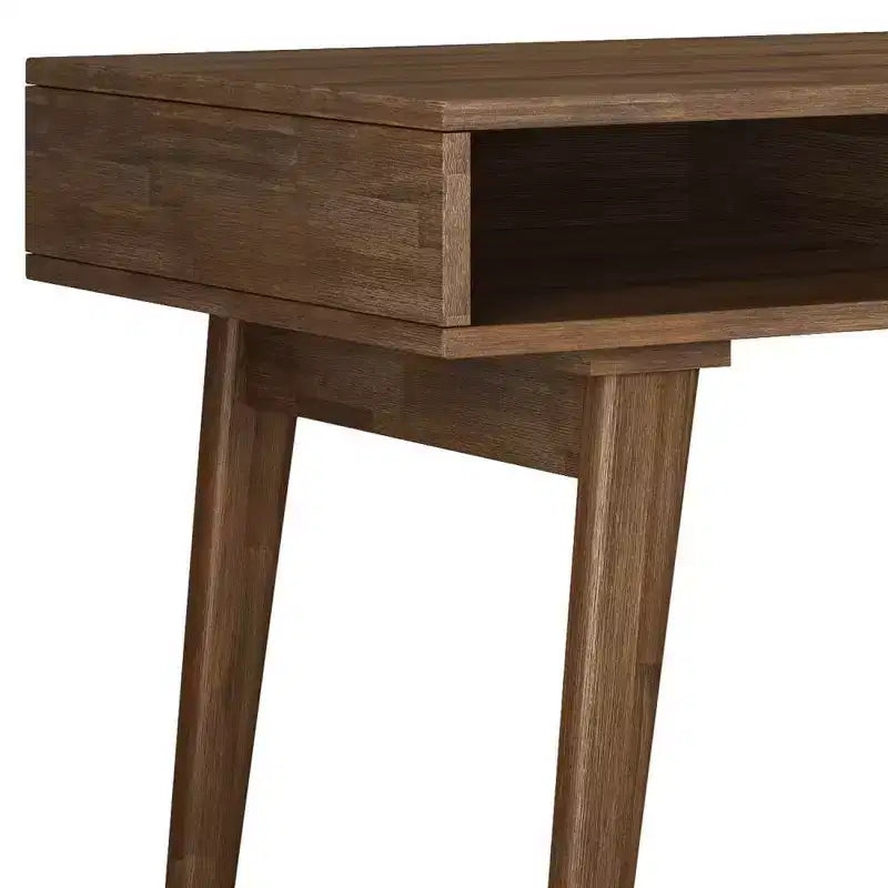 Desk with Side Drawers & File Storage, Mid-Century Modern