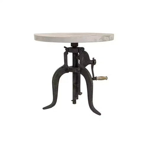 Adjustable Crank Accent Table – Natural Driftwood/Aged Iron, Mango Wood Top