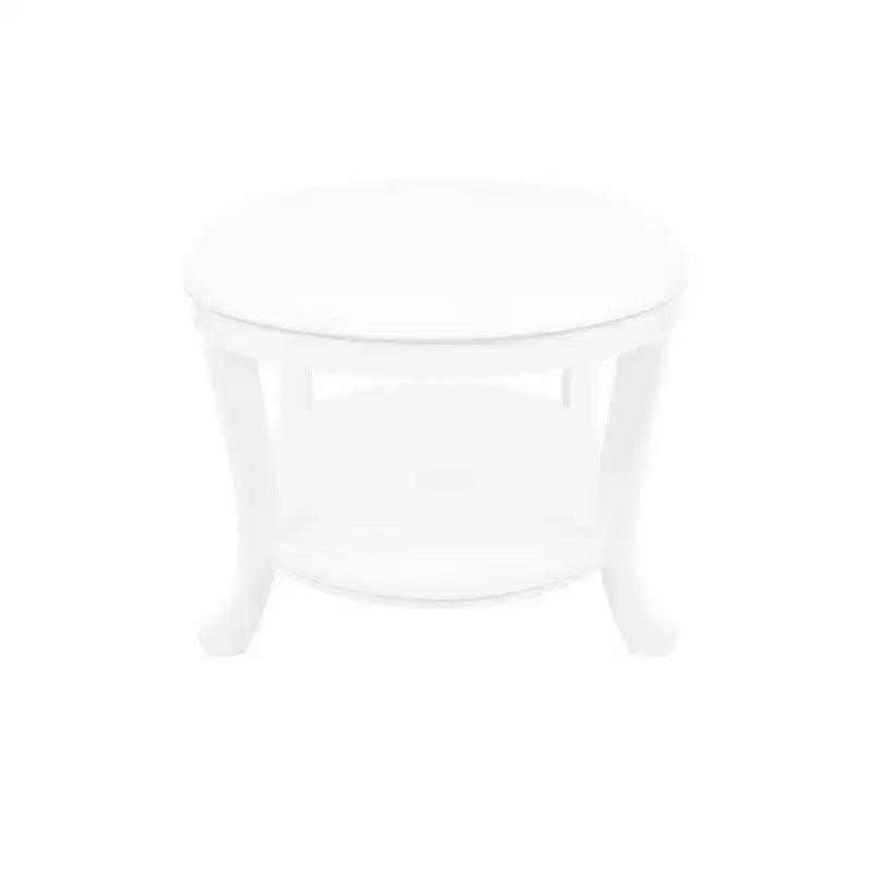 Dermott Traditional Oval Coffee Table with Bottom Shelf Rustic White - Powell