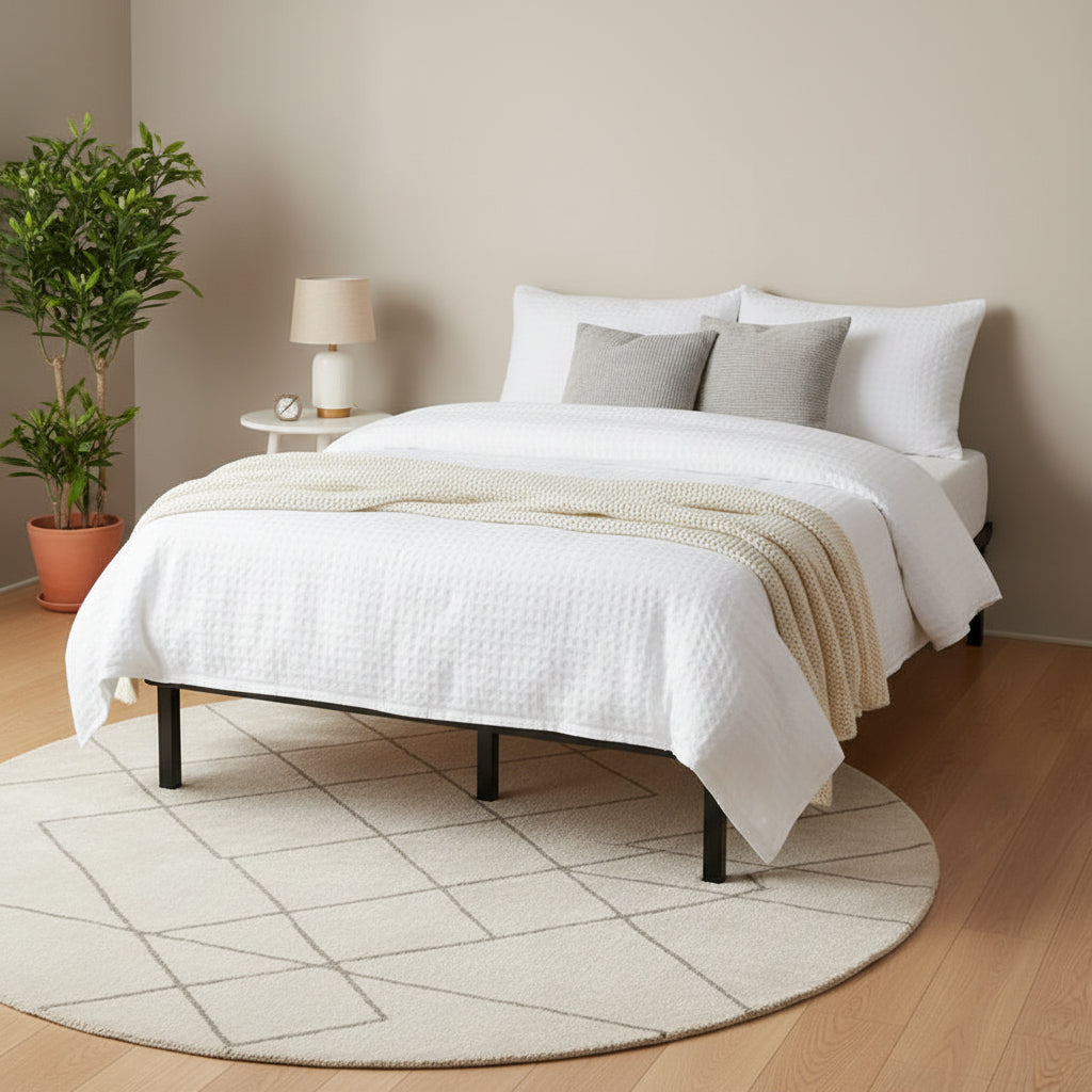 Twin 7" Compack Metal Bed Frame Black - Zinus: Steel Construction, 9-Leg Support, Toe-Friendly Design
