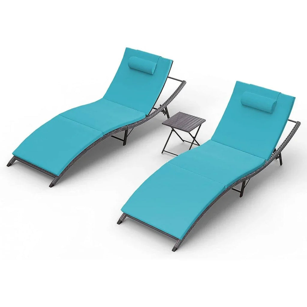 Ensemble de 3 chaises longues d’extérieur Kullavik