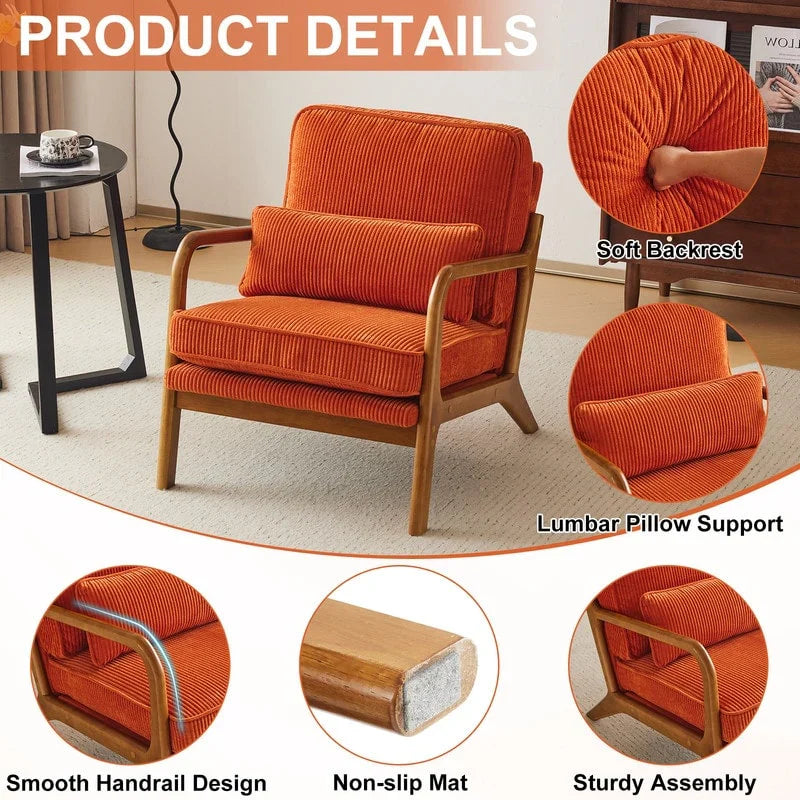 Fauteuil d’appoint rembourré moderne du milieu du siècle