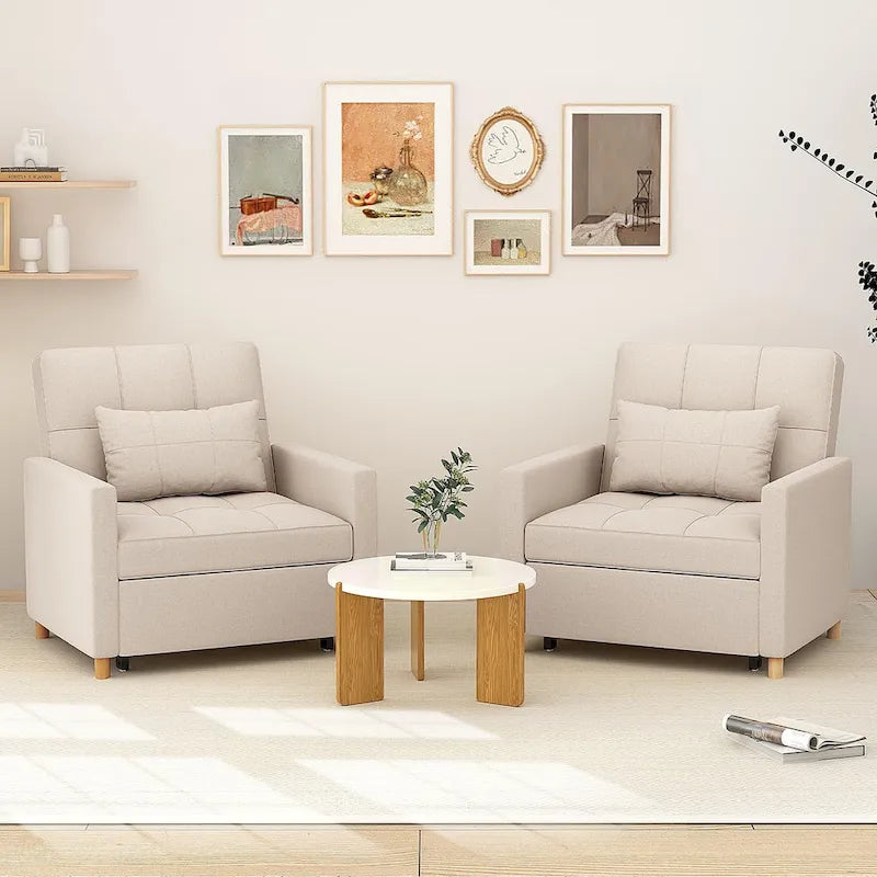 Fauteuil convertible 3-en-1 AECOJOY avec coussin et dossier réglable