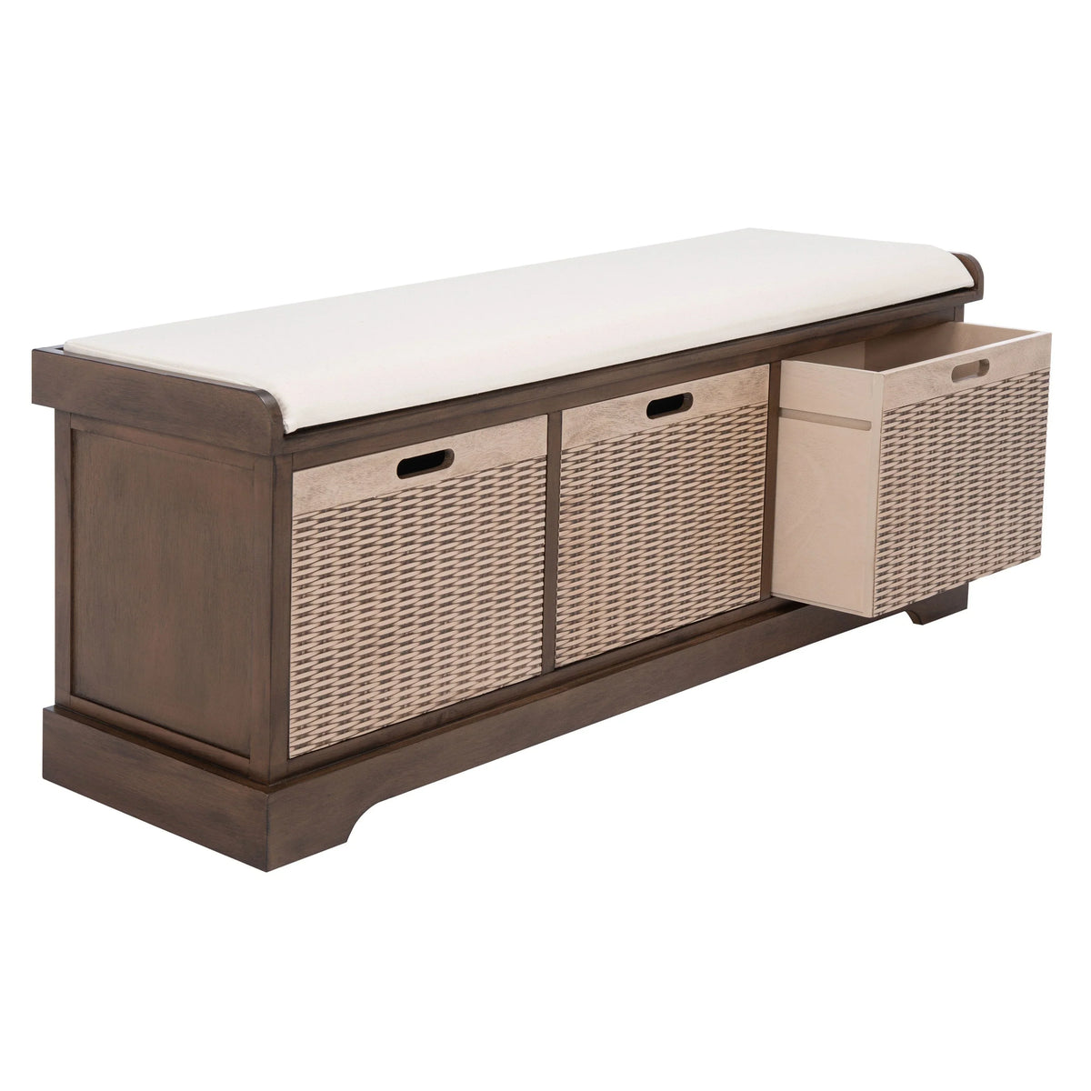 SAFAVIEH Fiorello minderli, 3 çekmeceli depolama pufu - 47.3 W x 15 L x 19 H - 47Wx15Dx19H