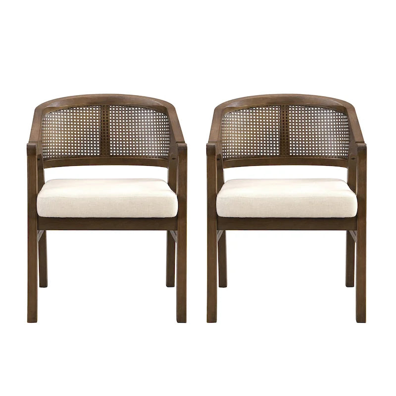 Christopher Knight Home - Eetkamerstoel met rieten bekleding (set van 2)