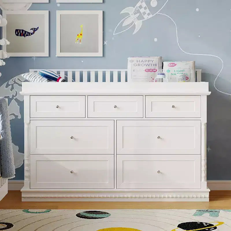 Table à langer-commode polyvalente pour bébé Famapy : design convertible, tiroirs spacieux, évolue avec votre enfant