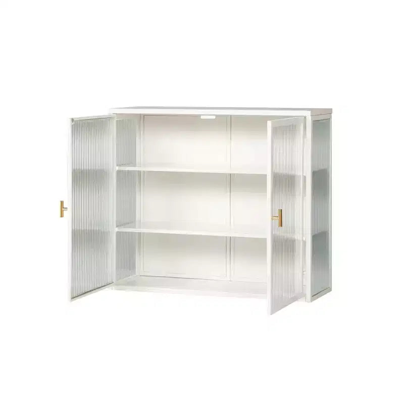 Okak moderne wandkast met 2 deuren, 3 vakken, glazen deuren, voor hal/eetkamer/woonkamer/keuken