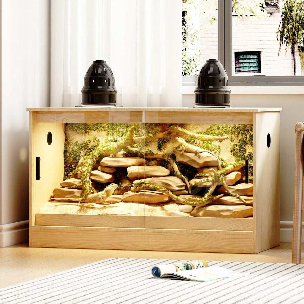 Reptilienhabitat – geräumiges Terrarium für Eidechsen, Schlangen und mehr – 47,2