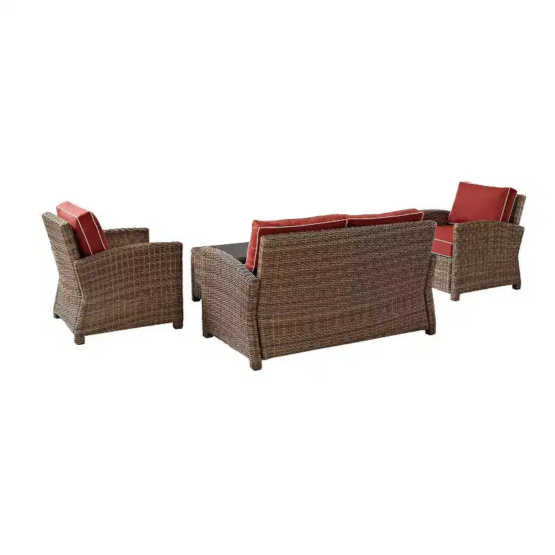 Bradenton 4-teiliges Outdoor-Sitzmöbel-Set aus Korbgeflecht – Crosley