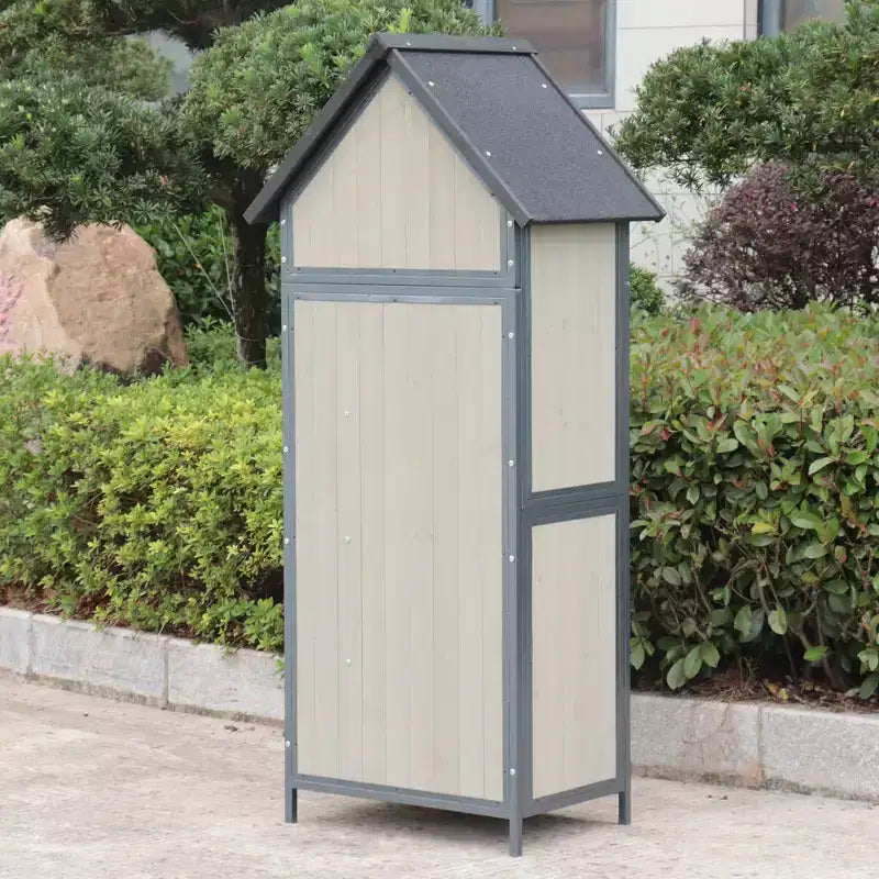 Buitenberging met vloer, 68 inch hoge tuinschuur voor tuingereedschap met verstelbare planken