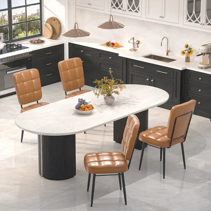 Moderne eetkamerstoelen, set van 2/4/6/8, gestoffeerde keukenstoelen met dik kussen voor de eetkamer