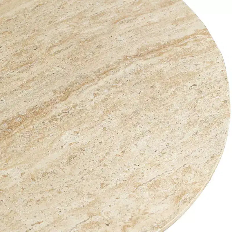 Mesa de centro redonda con pedestal de piedra de fibra, mesa decorativa esculpida para interiores y exteriores con almohadillas antideslizantes