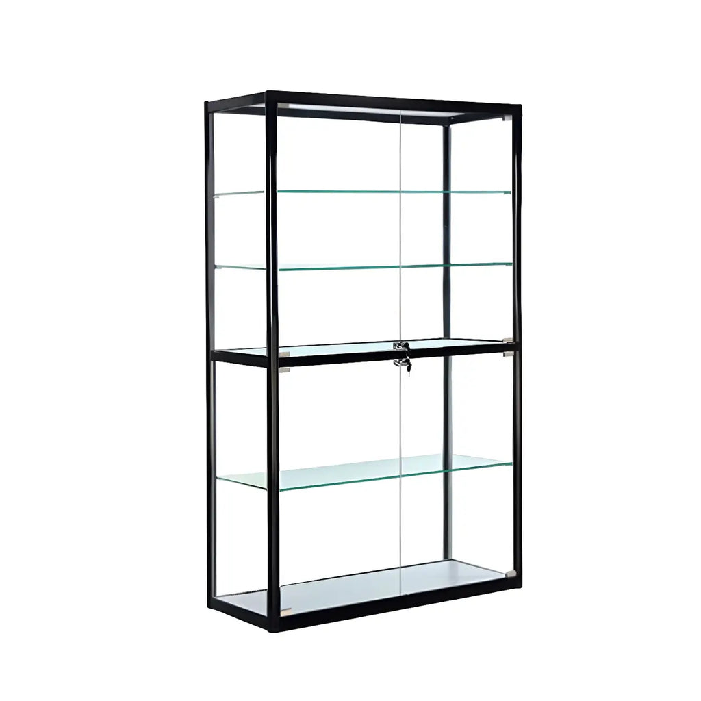 Moderine rechteckige Vitrine aus schwarzem Glas