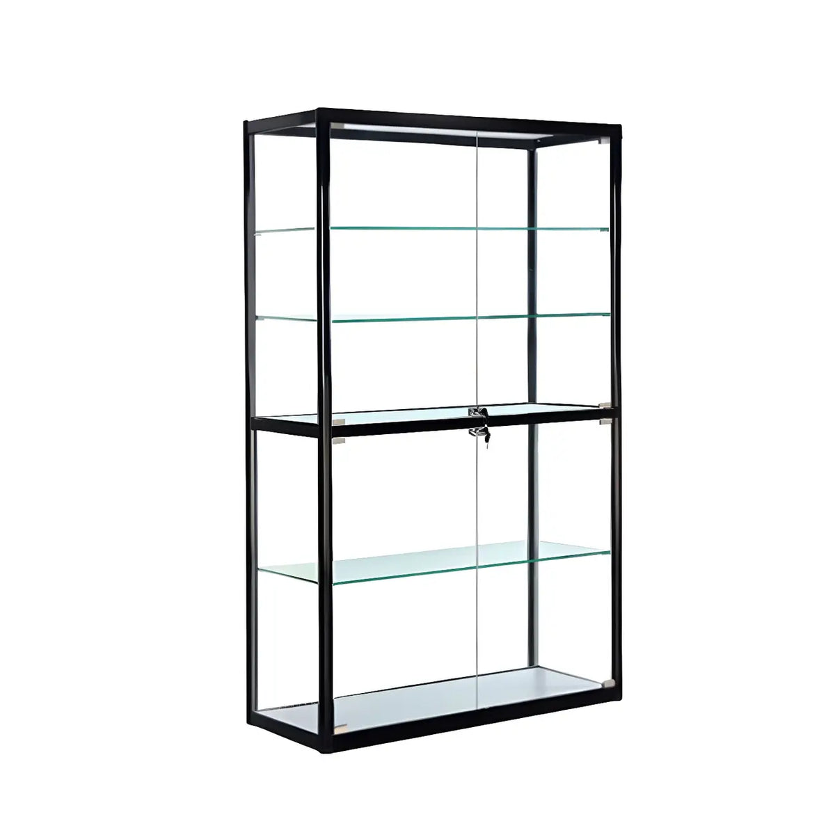 Moderine rechteckige Vitrine aus schwarzem Glas