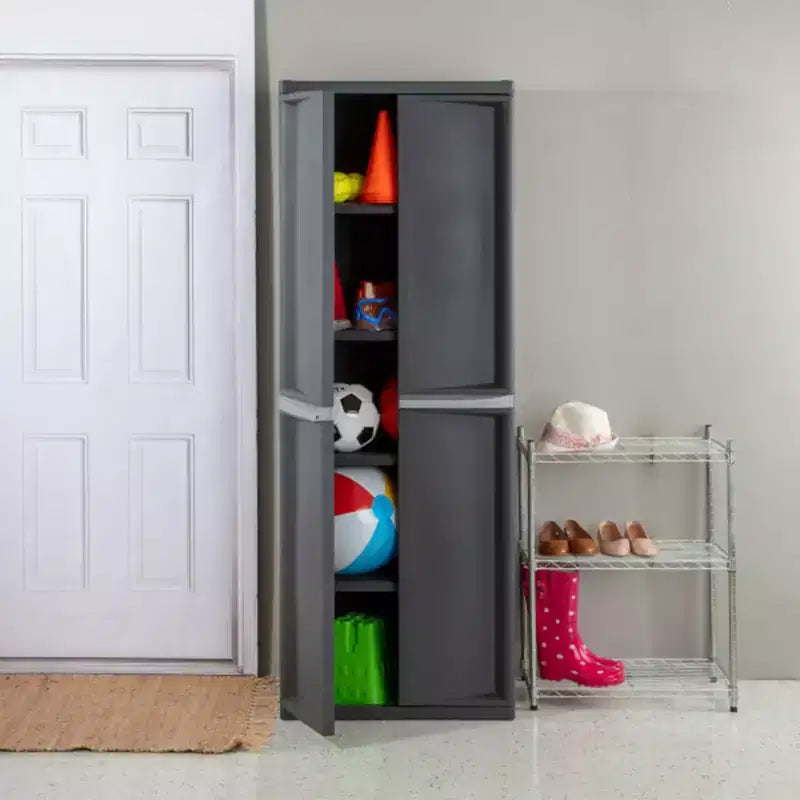 Lot de 2 organiseurs Sterilite pour armoire de rangement de garage, avec 4 étagères réglables, gris