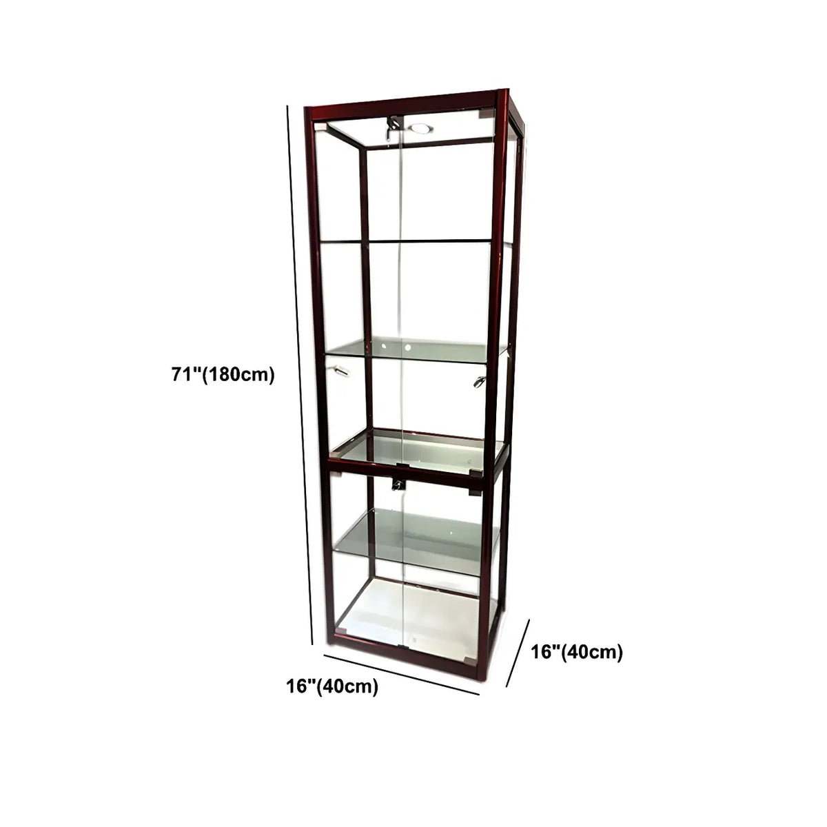 Moderine rechteckige Vitrine aus schwarzem Glas