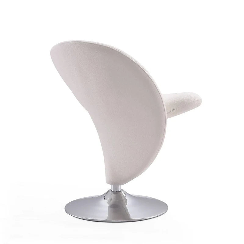 Manhattan Comfort Curl draaibare accentstoel van chroom en wolmix (set van 2)