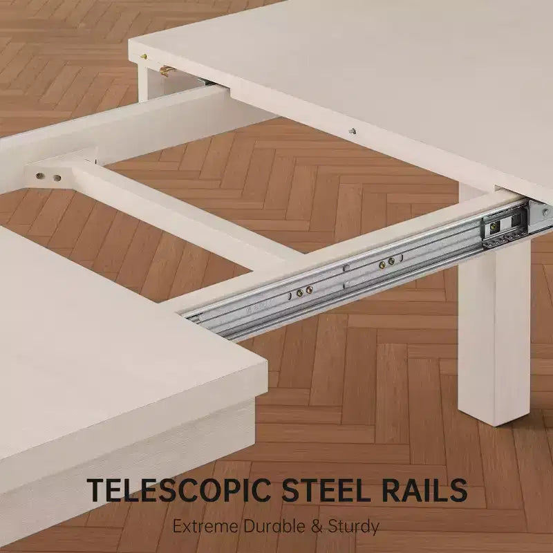 Moderne eetset - tafel van 80 + 6 stoelen met kussens, frame van massief hout, tafel draagvermogen van 400 lbs, eenvoudige montage