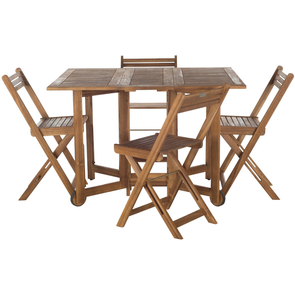 SAFAVIEH Brandy 5-delige tuinmeubelset met eettafel - 43B x 35D x 29H