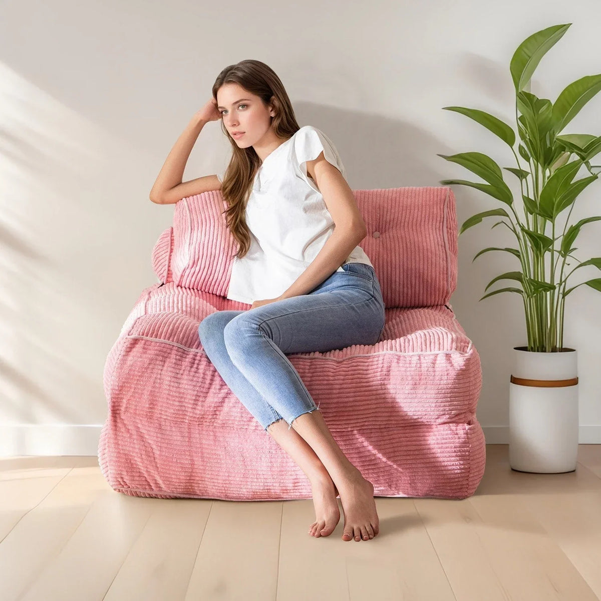 8 Corduroy vouwbare slaapbank, eenpersoons