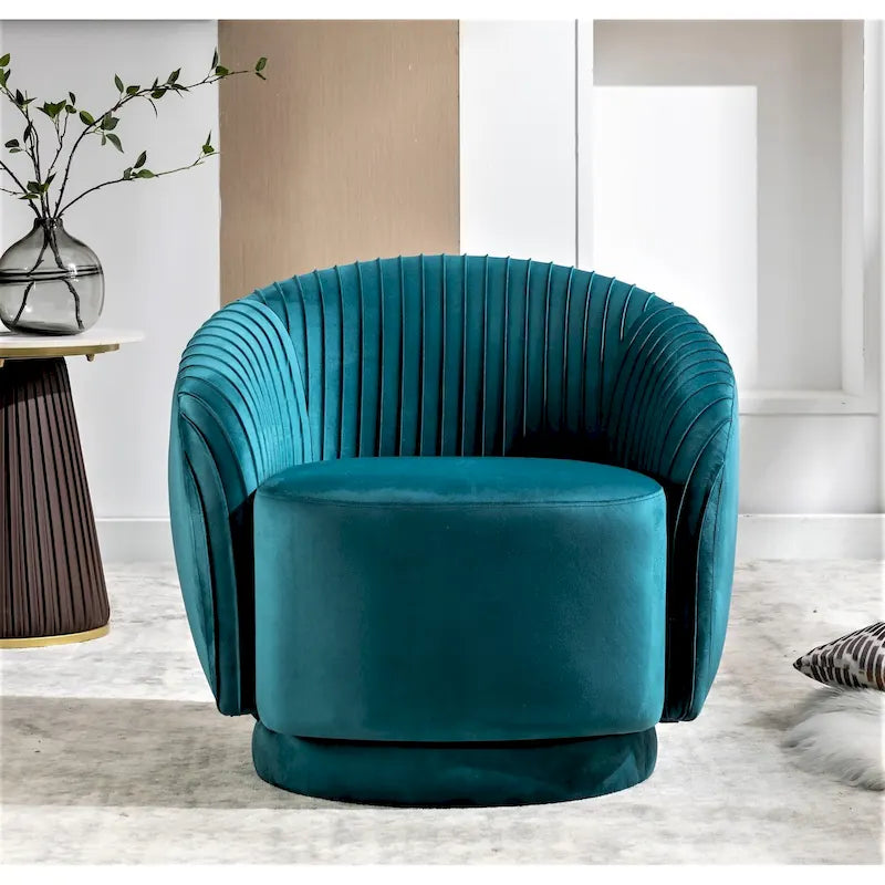 Petit fauteuil pivotant en velours Milvo