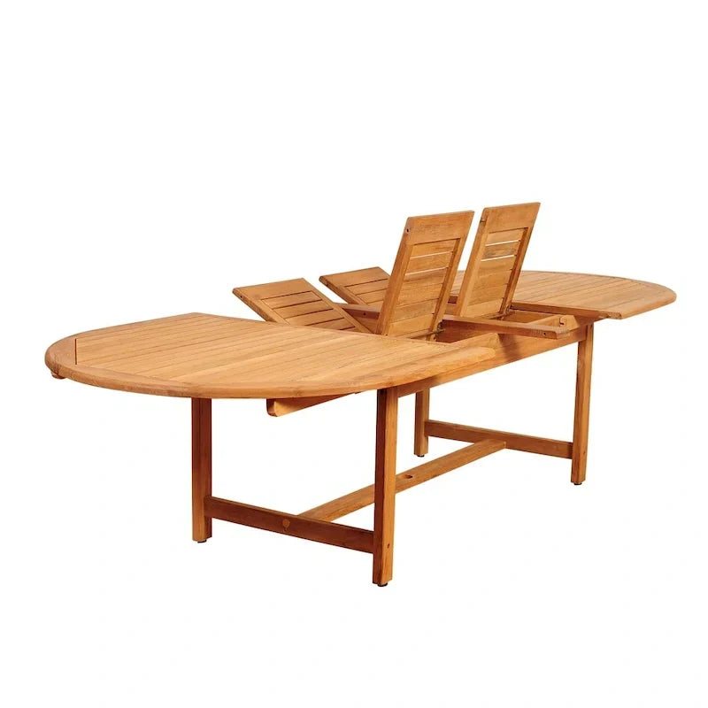Ensemble de salle à manger de jardin extensible Amazonia Teak Sessa en teck, 13 pièces – 13 pièces