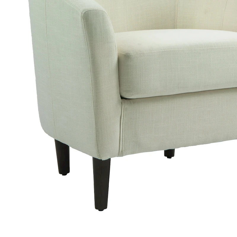 2er-Set moderne Leinen-Sessel im Fassdesign, Clubsessel