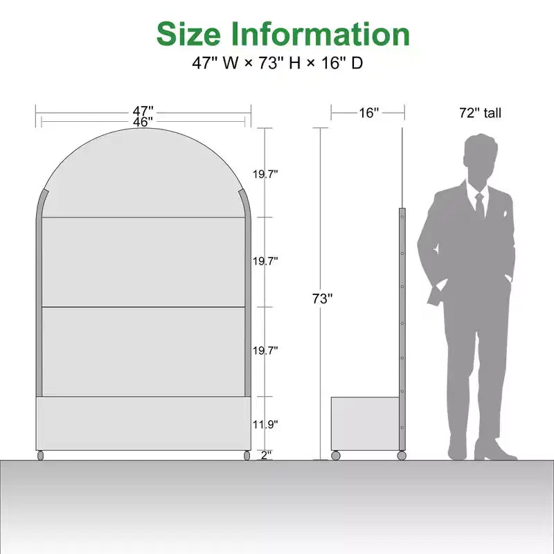 MAYEERTY 72x47 schwarzer gewölbter Pflanzkasten aus Eisen mit Rankgitter, 3-teiliges Set, dekorativer Sichtschutz für Garten, Terrasse und Balkon