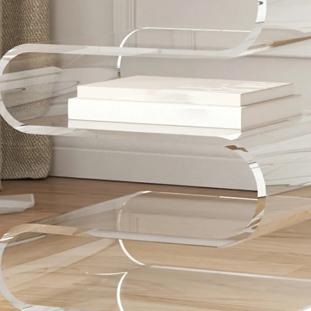 Moderne S-vormige bijzettafel van acryl met opbergruimte