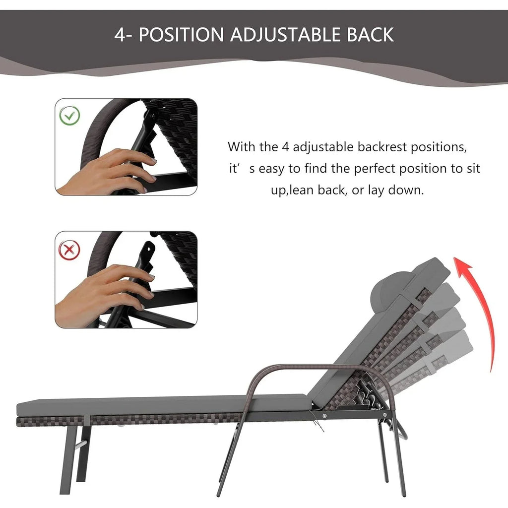 Ensemble de 3 chaises longues d’extérieur Kullavik