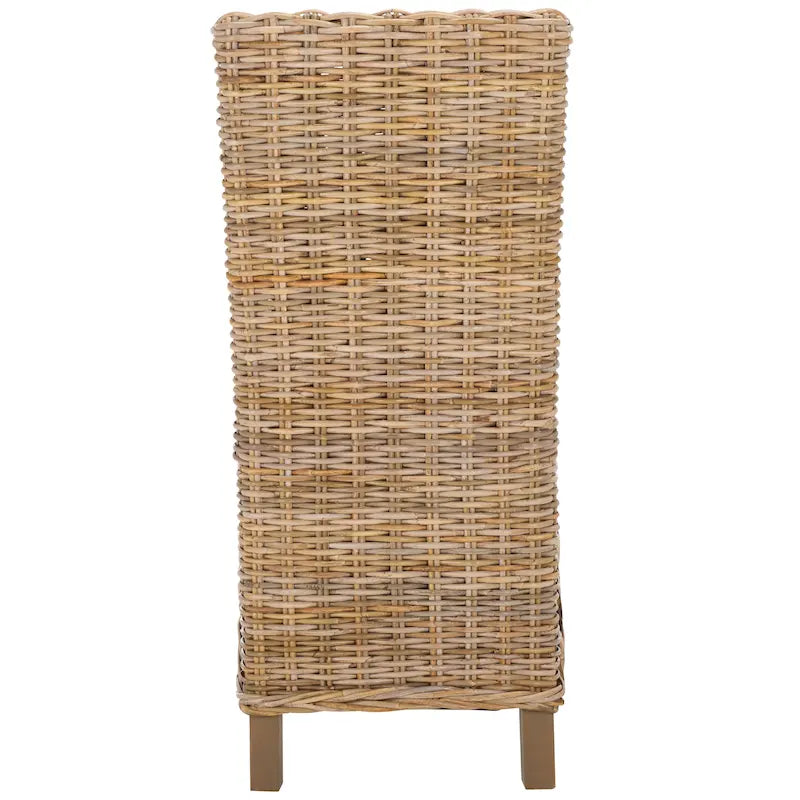 Set van 2 natuurlijke rieten eetkamerstoelen, 19B x 22D x 41H, boho-kuststijl