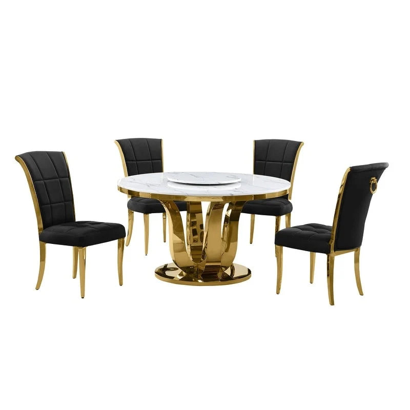 Ensemble de salle à manger rond Best Quality Furniture D325-SC324-7 de 5 pièces