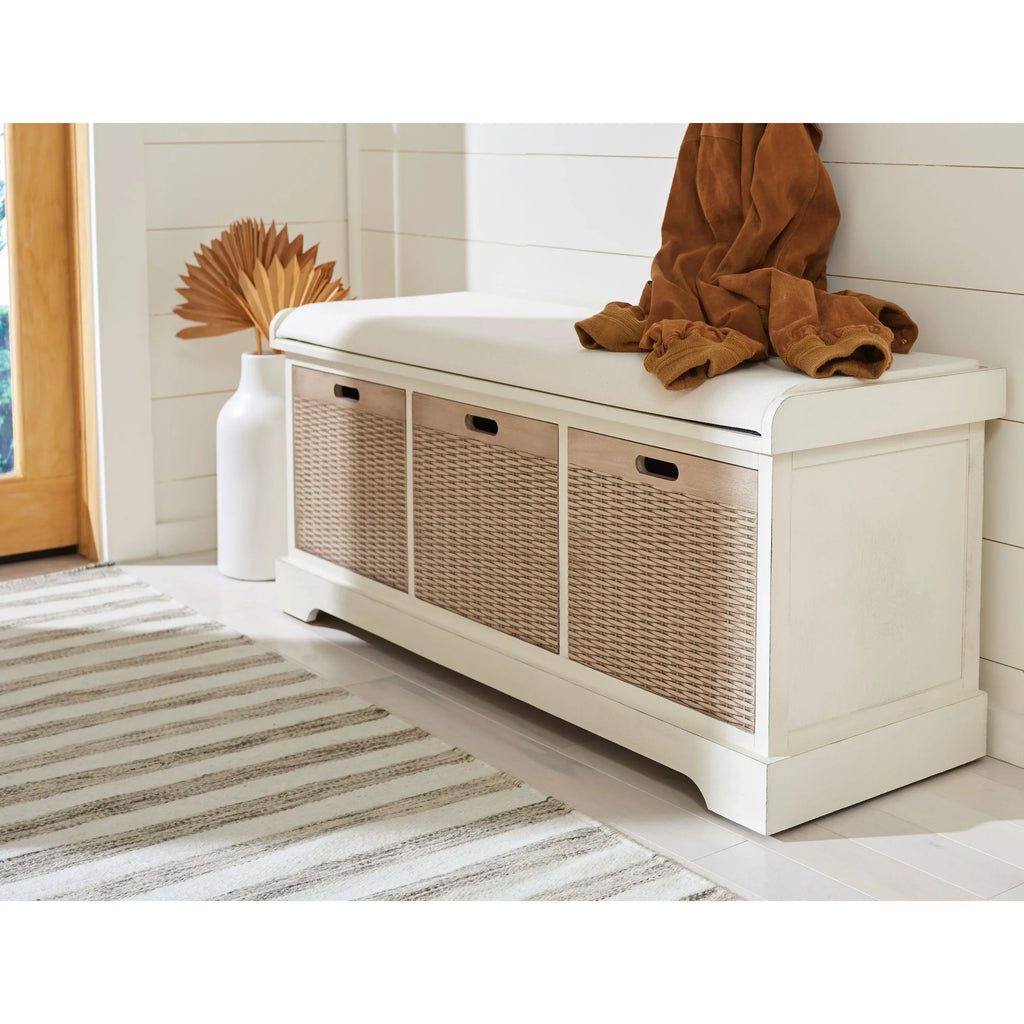 SAFAVIEH Fiorello minderli, 3 çekmeceli depolama pufu - 47.3 W x 15 L x 19 H - 47Wx15Dx19H