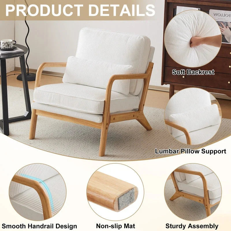 Fauteuil d’appoint rembourré moderne du milieu du siècle
