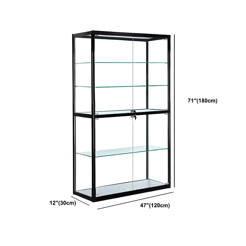 Moderine rechteckige Vitrine aus schwarzem Glas