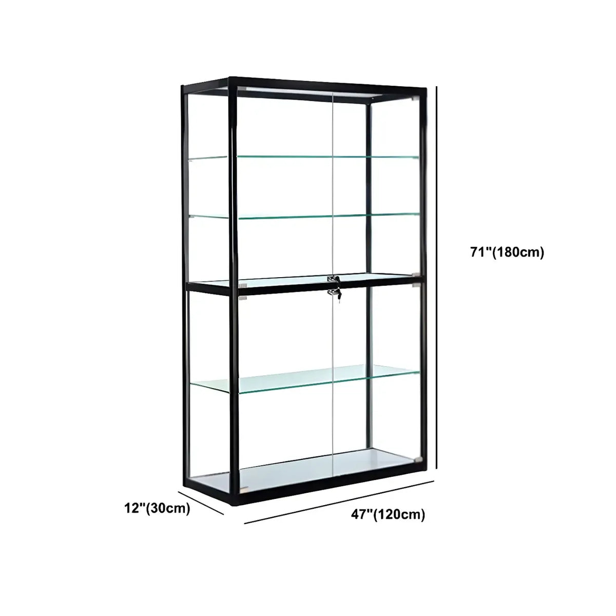 Moderine rechteckige Vitrine aus schwarzem Glas